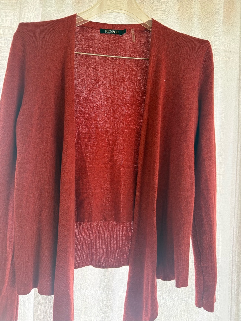 NIC+ZOE Open-Front Rust Knit Cardigan - Picture 2 of 5